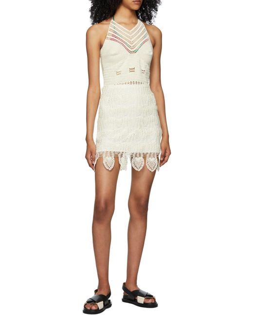 Loewe White Backless Mini Knit Skirt