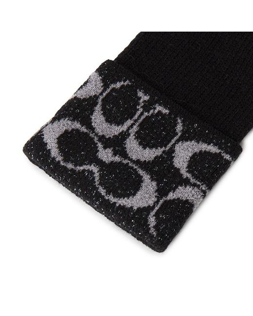COACH Black Gloves And Hat Two-Piece Set
