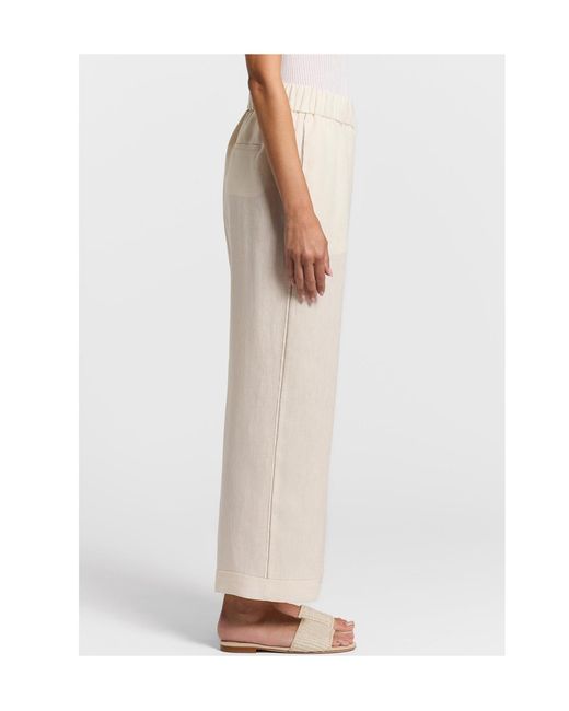 Peserico Natural Embellished Straight-Leg Pants