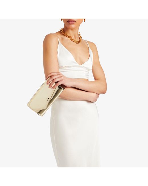 Jimmy Choo Natural Emmie Mirrored Pouch Bag