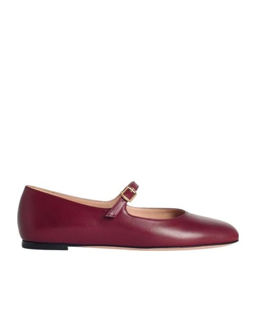 Bally Purple Round-Toe Ballet Flats