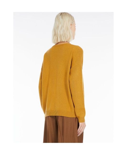 Max Mara Yellow Jacquard Knitted Sweater