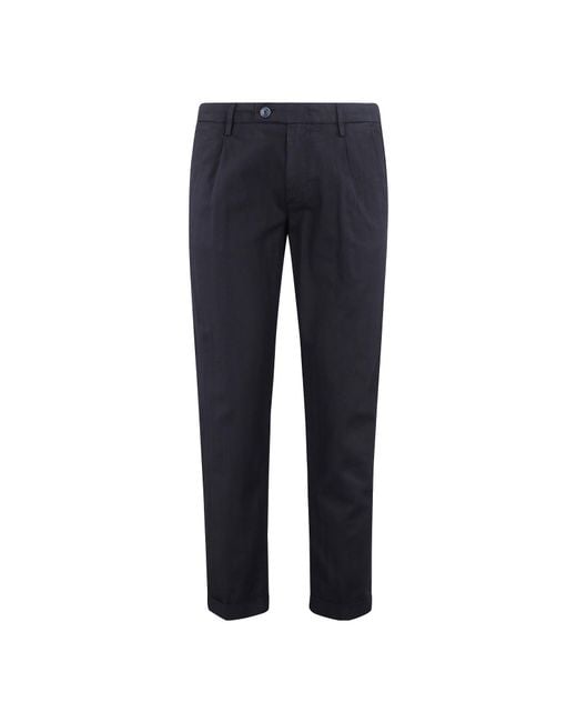 Re-hash Blue Cotton Straight-Leg Trousers for men
