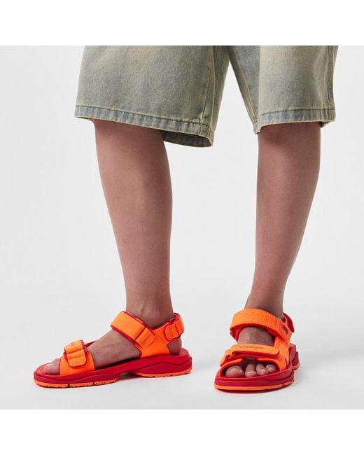 Balenciaga Red Sports Sandals