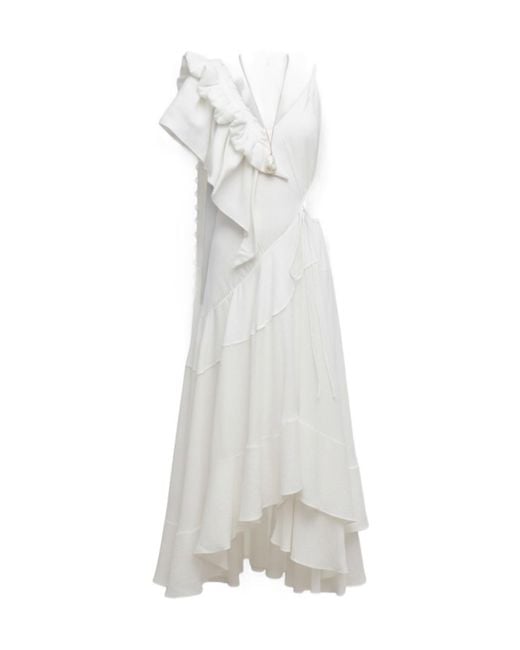 Loewe White Solid Color Dress
