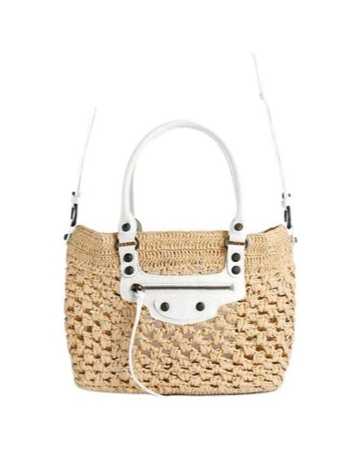 Balenciaga White Le City Basket Small