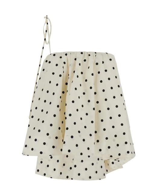 MSGM White Polka Dot Top, Cotton