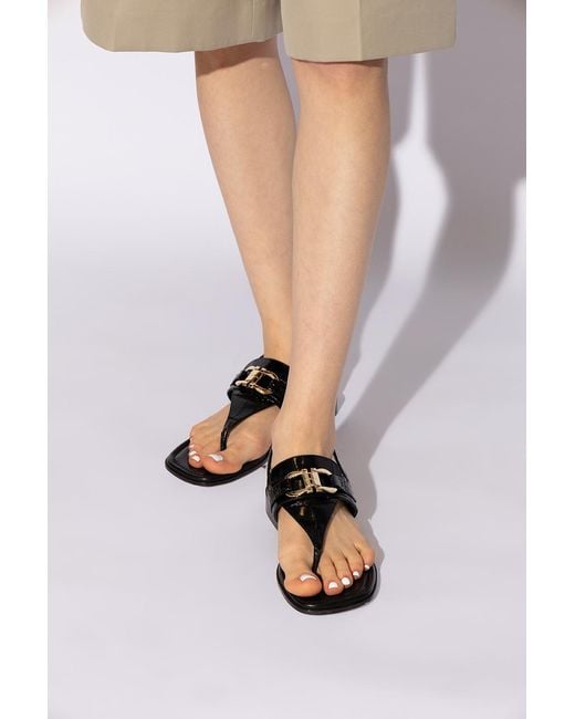 Ferragamo Multicolor Ferragamo Lula Embossed Gancini Sandals
