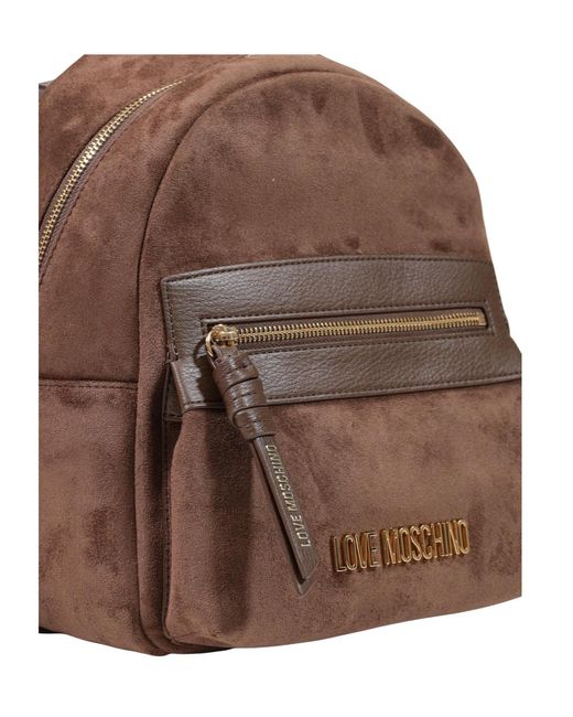 Moschino Brown Top-Handle Backpack
