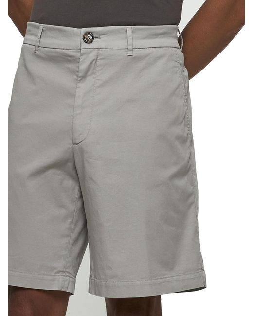 Brunello Cucinelli Gray Mid-Rise Bermuda Shorts for men