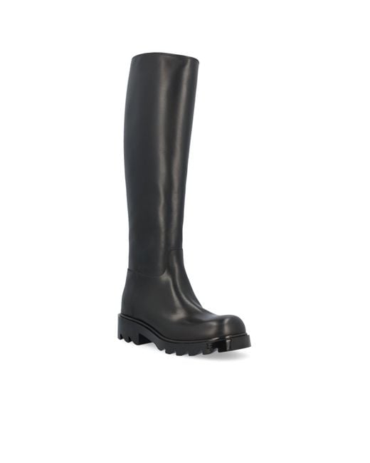 Bottega Veneta Black Strut Knee-High Boots