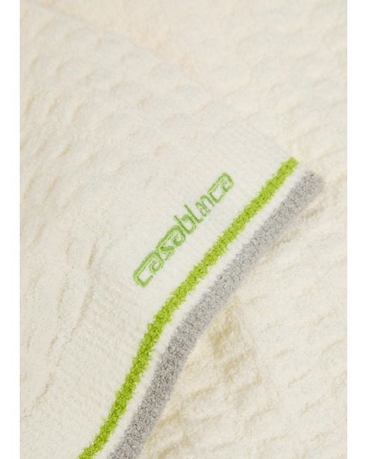 Casablanca Natural Tennis Striped Bouclé Shorts for men