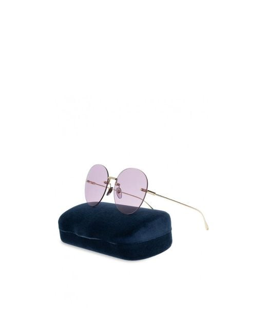 Gucci Purple Eyewear Round Frame Sunglasses