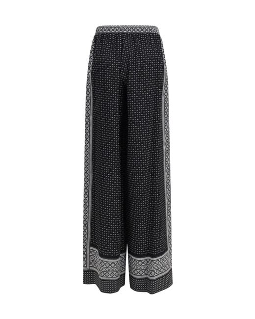 Ermanno Scervino Black Geometric Wide-Leg Pants