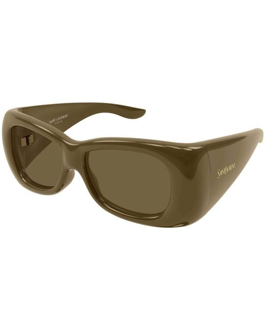 Saint Laurent Green Rectangle-Frame Sunglasses for men