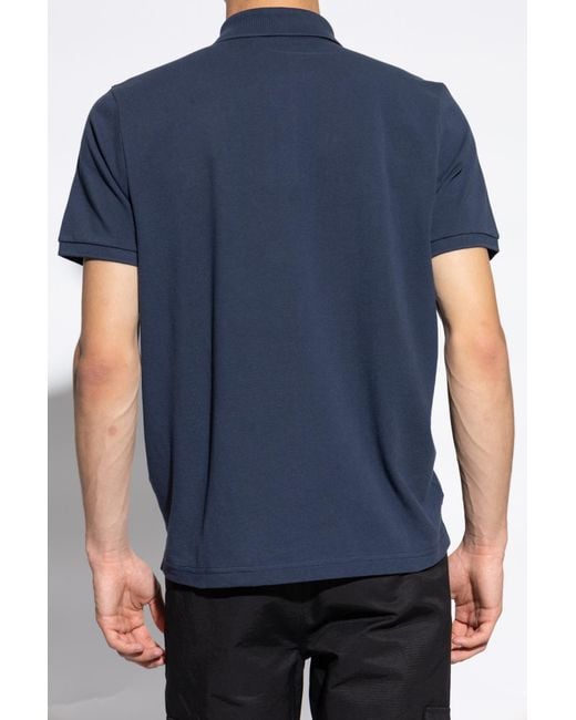 Moose Knuckles Blue Logo Plaque Short-Sleeve Polo Shirt for men