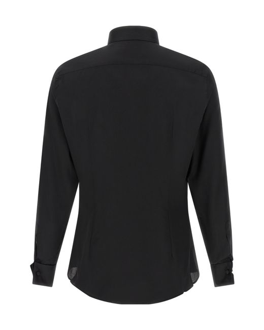 Pal Zileri Black Ceremony Pleated Bib Tuxedo Shirt for men