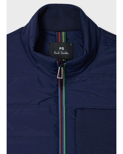 Paul Smith Blue Ps Quilted Zipped Jacket for men