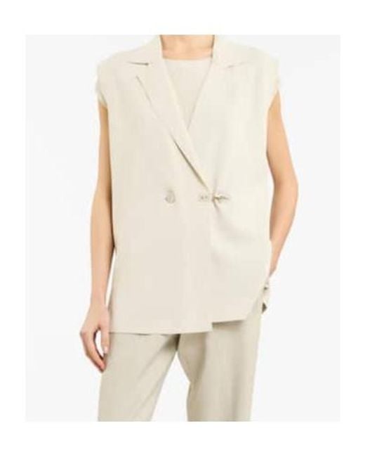 Fay Natural Double-Breasted Knit Vest