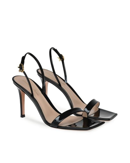 Gianvito Rossi Metallic Square Head High Heel Sandals