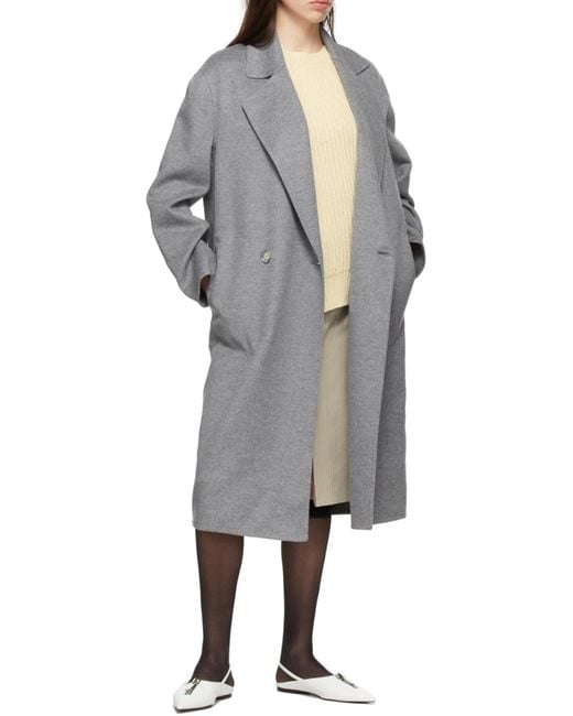 Stella McCartney Gray Oversize Double-Breasted Wool Coat