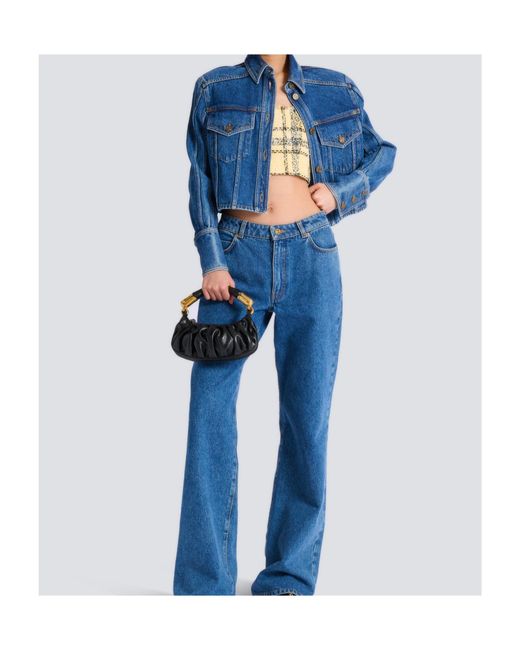 Balmain Metallic Glitter Plaid Tweed Cropped Top