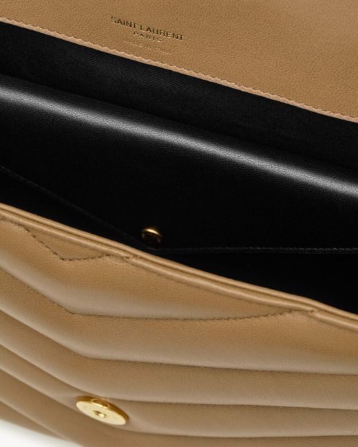 Saint Laurent White Loulou Foldover Top Large Shoulder Bag