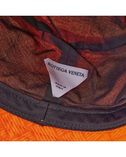 Bottega Veneta Orange Intrecciato Jacquard Bucket Hat