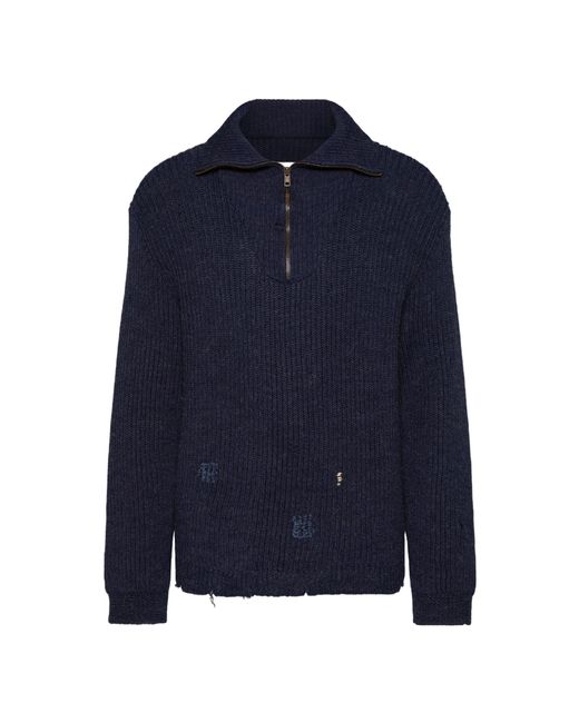 Maison Margiela Blue Summer Shetland Knit Jumper