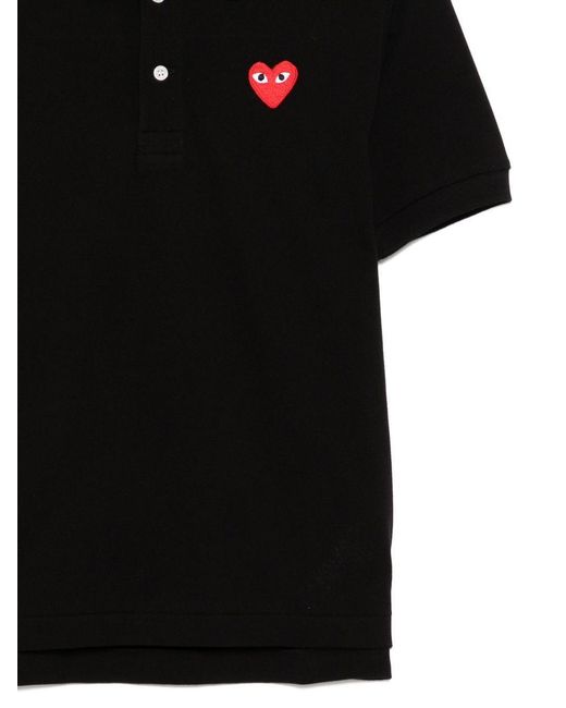 COMME DES GARÇONS PLAY Black Lapel Polo Shirt for men