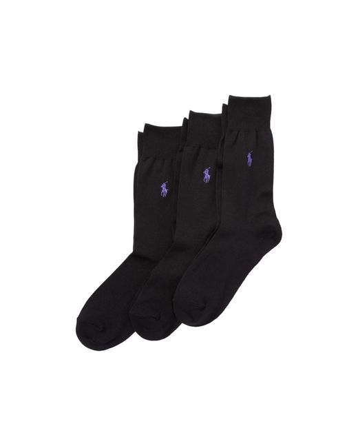Polo Ralph Lauren Black Solid Color Socks for men