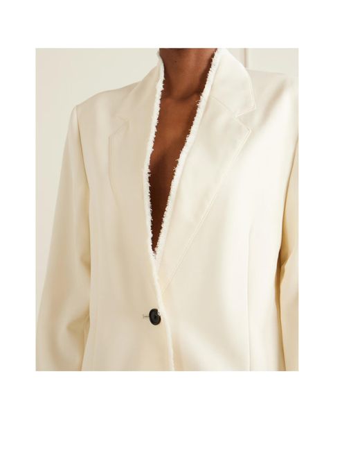 Totême White Fringed-Trim Blazer
