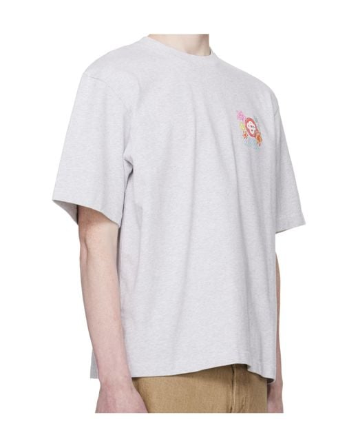 Casablanca White Floral Logo Printed T-Shirt for men