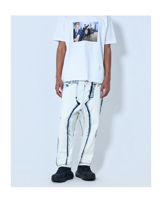 Junya Watanabe Blue Panelled Deconstructed Jeans for men