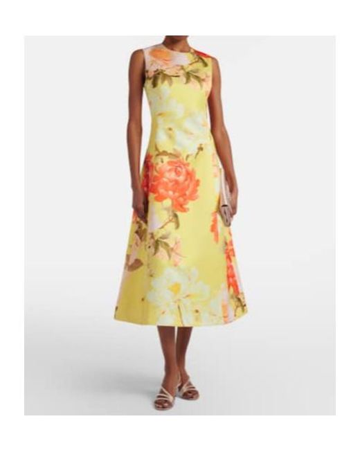 Leo Yellow C Floral Midi Dress