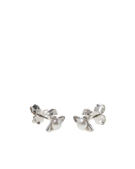 Vivienne Westwood White Balbina Pearl Earrings