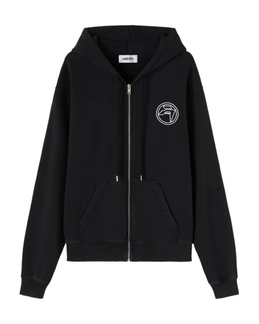 Ambush Black Amblem Zip-Up Hoodie for men