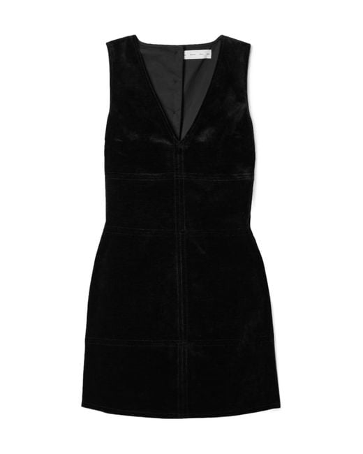 Proenza Schouler Black Knox Paneled Velvet Mini Dress