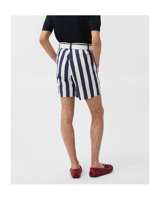 Versace Blue Striped Tailored Shorts for men