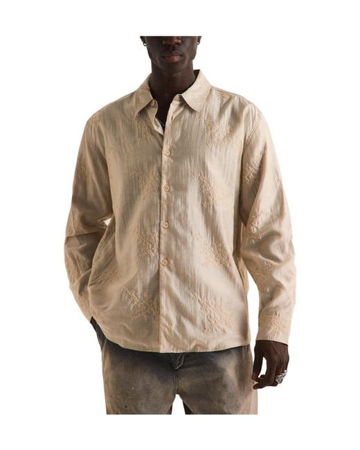 Our Legacy Natural Long Sleeve Patterned Shirt for men