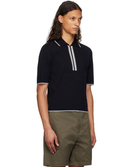 Thom Browne Black Rwb Wool Polo Shirt for men