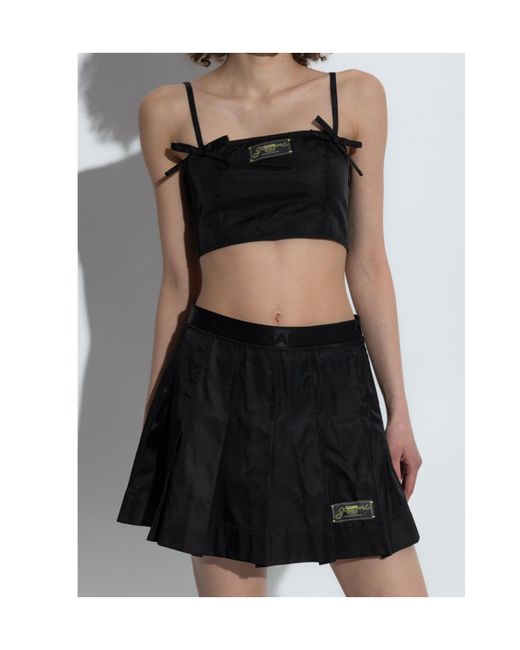 Ganni Black Logo Patch Strap Top