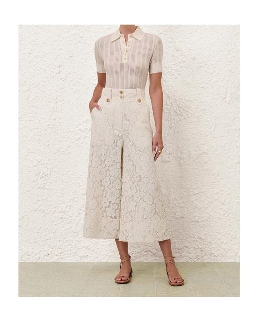 Zimmermann Natural Luna Lace Trousers