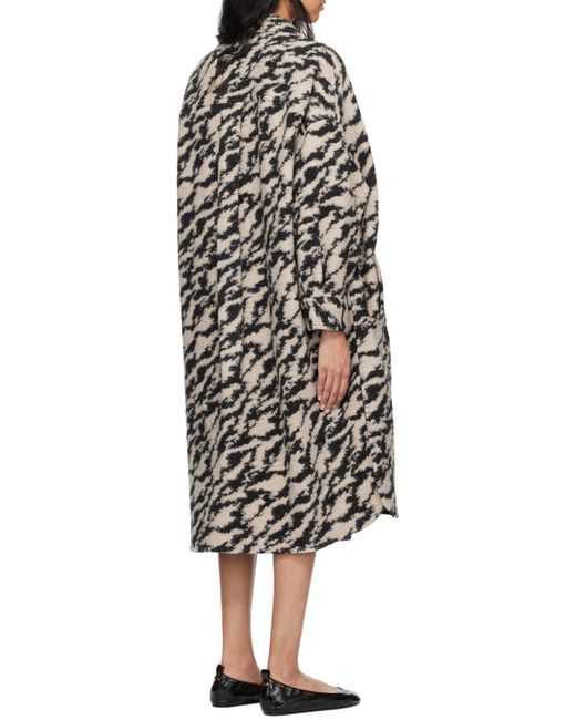 Isabel Marant Black Isabel Marant Étoile Fontizi Patterned Buttoned Coat