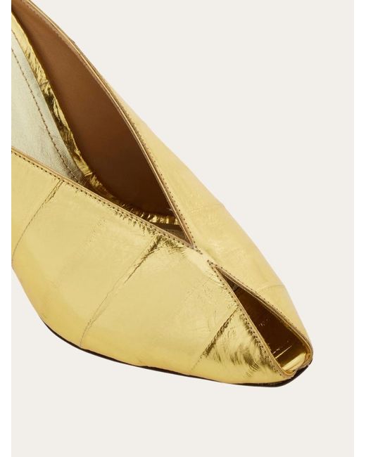 Ferragamo Natural Ferragamo Open-Toe Wedge Mules