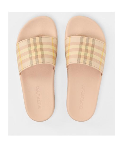 Burberry Natural Retro Plaid Slippers