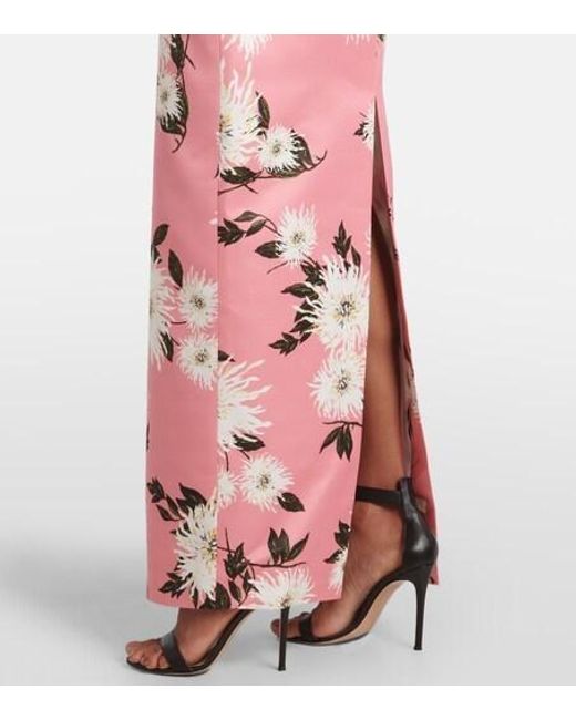 Emilia Wickstead Pink Emine Floral Taffeta Faille Gown