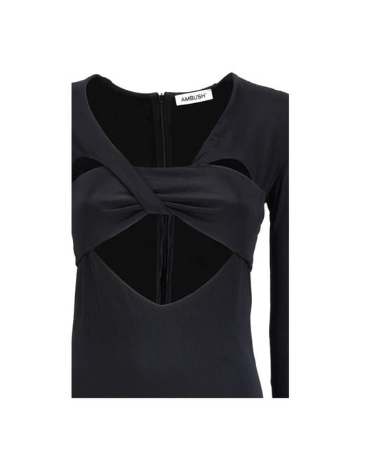 Ambush Black Cut-Out Detailed Mini Dress
