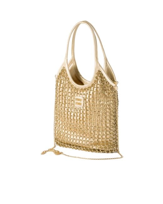 Miu Miu Natural Ivy Beaded Duchesse Bag