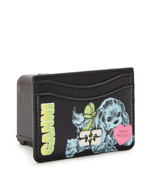 Ganni White Printed Card Holder